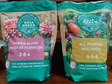 GAIA GREEN Power Bloom 2-8-4 & All Purpose 4-4-4 Fertilizers in 2Kg, from TX