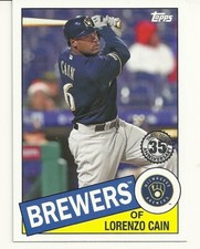  2020 TOPPS BASEBALL - LORENZO CAIN - 1985 35th ANNIVERSARY - #23 - BREWERS