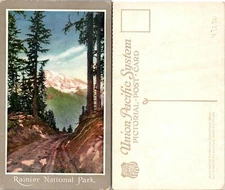 Rainier Ntl Park View of Mountains Postcard Unused (43930)