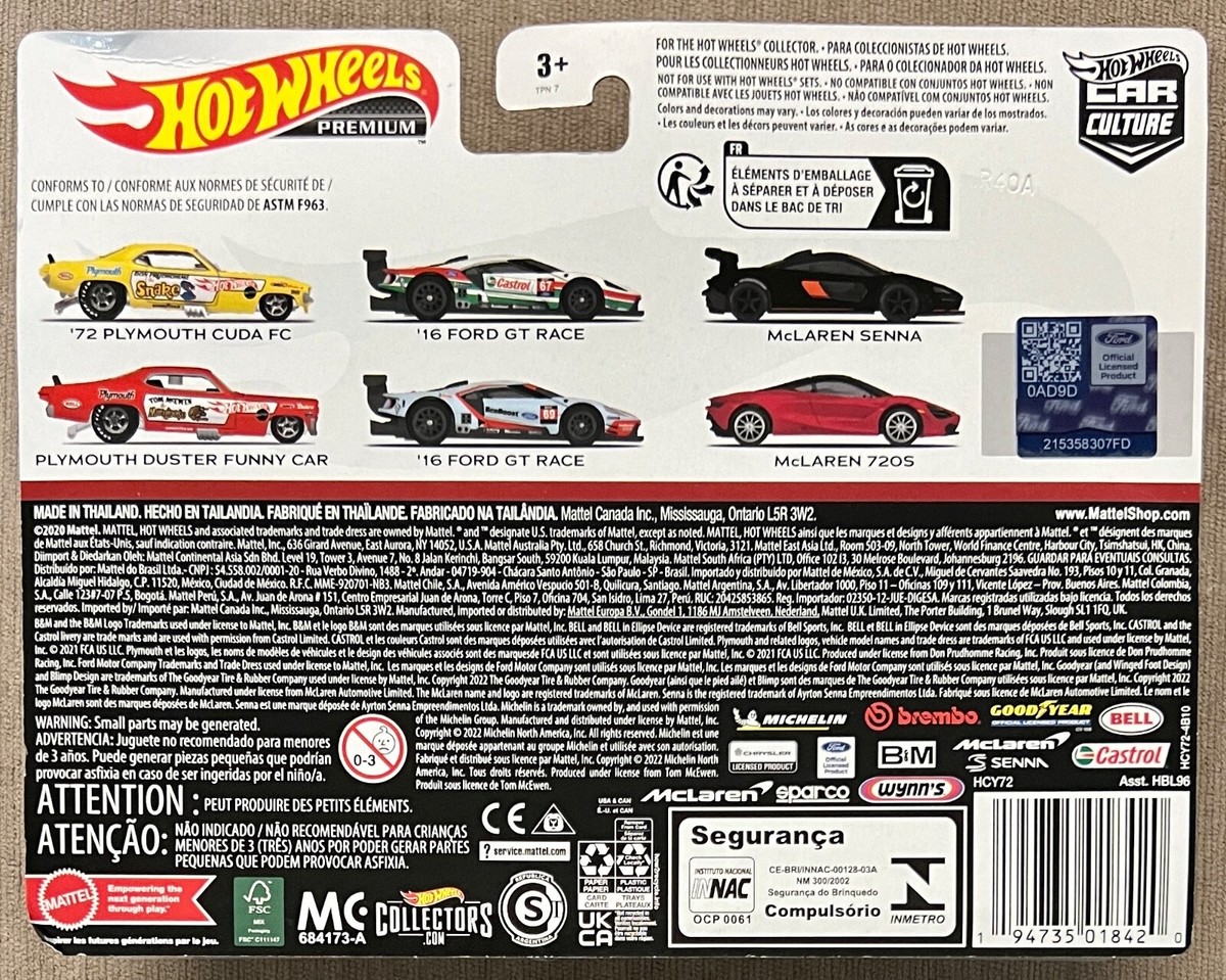 【Hot Wheels】HCK16　HFF29　HCY73　HCY72 Hot Wheels HCY72 Premium Car Culture 2 Pack '16 Ford GT Race
