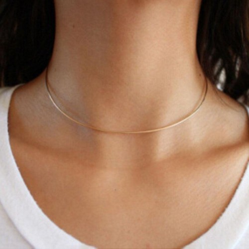 THIN MIRRORED COLLAR NECKLACE shiny 