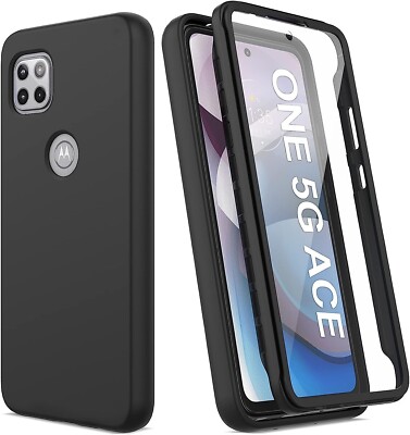 For Motorola One 5G Ace Case with Built-in Screen Protector, Full