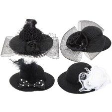 4PCS DIY Costume Hats Tea Hat Fancy Doll Hats Doll Dress Up Hats Small Hats New