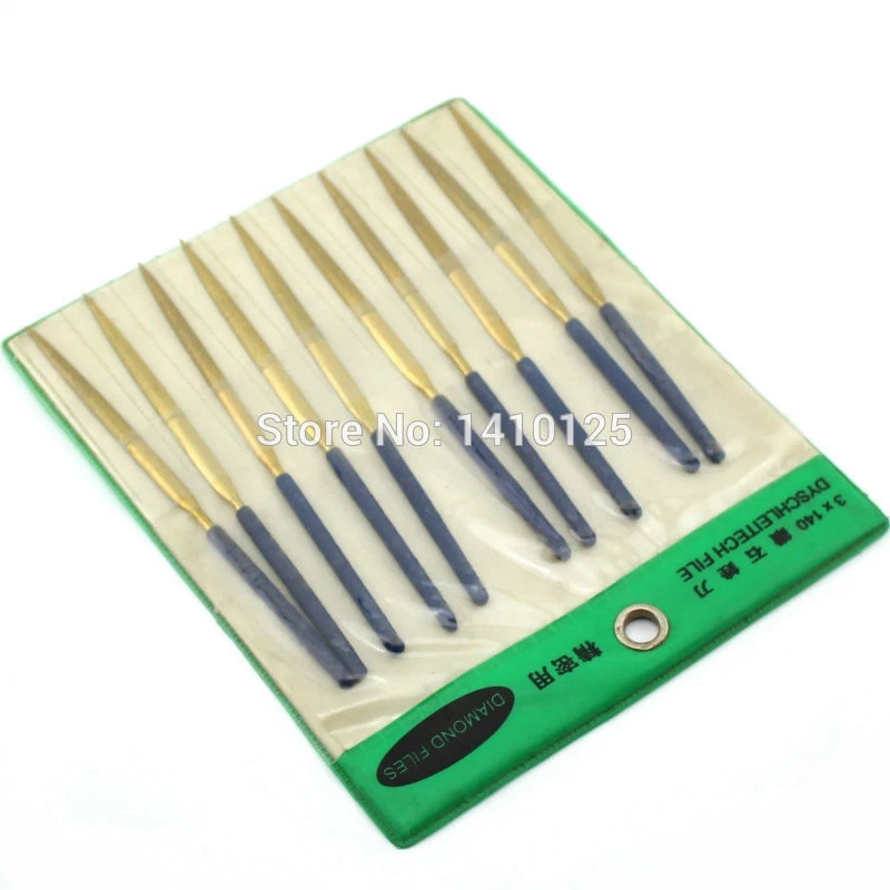 10Pcs 5-1/2" 140 MM x 3 MM HALF ROUND Diamond Coated Needle Saw Files Titanium - Image 3 of 4