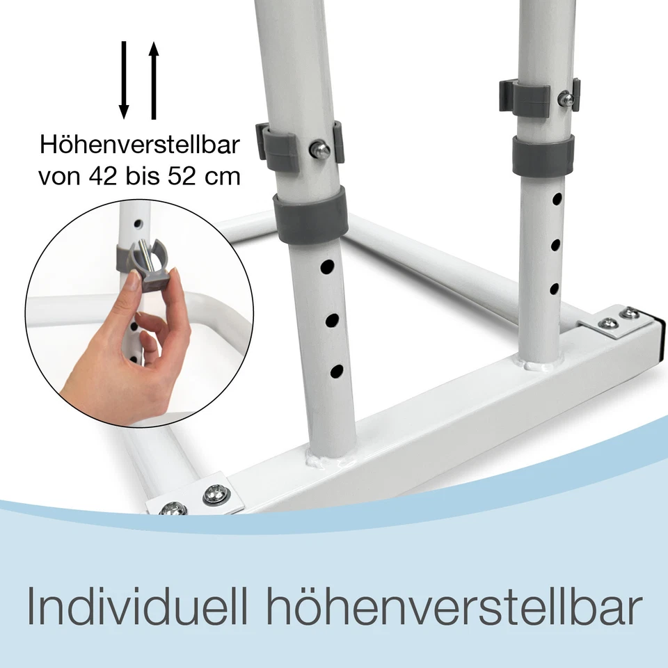 Bett Aufstehhilfe Bettgriff Höhenverstellbarer Haltegriff für Senioren weiß - Bild 4 von 4