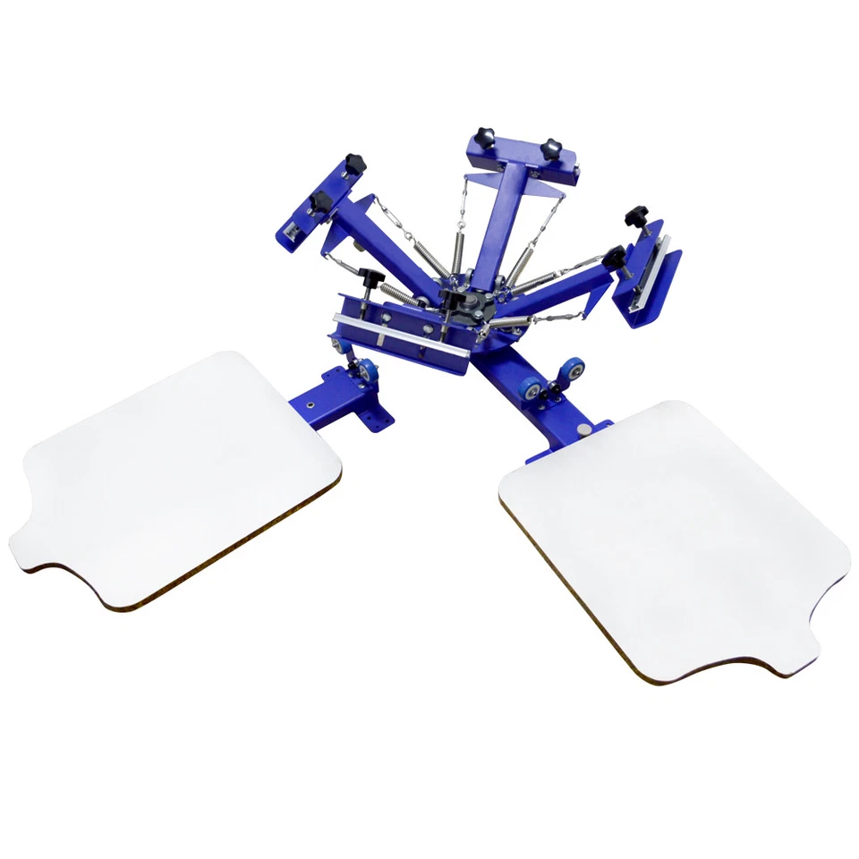 Máquina de serigrafía 4 colores 2 estaciones combinación serigrafía prensa impresora  Foto 3 de 4