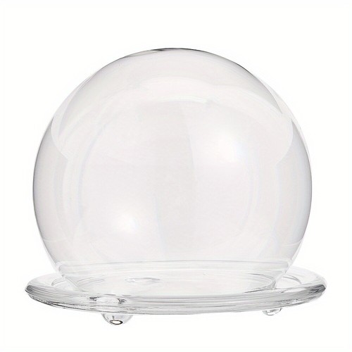 1Pc Glass Dome Cover Decorative Display Case Cloche Bell Jar Terrarium