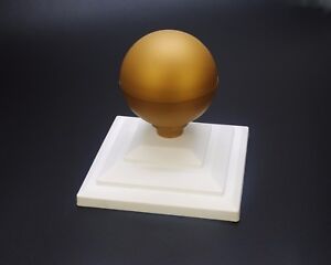2 x Gold Sphere Round Top Fence Finials & 4" White Fence Post Caps UK Mde GT0072 