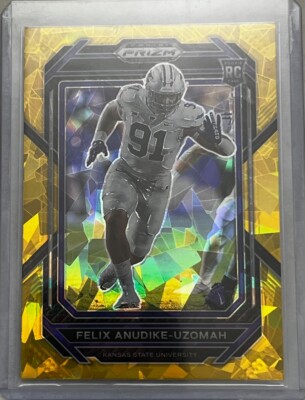 Felix Anudike-Uzomah 2023 Prizm Draft Picks RC Gold Ice Football #190 Wildcats