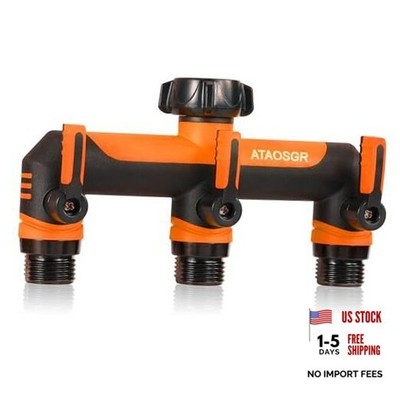 Garden Hose Splitter 3 Way, Outdoor Faucet Splitter,Tap Adapter, 3way-orange