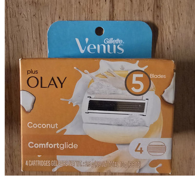 Gillette Venus Olay Comfortglide Coconut Razor Refills 5 Blade 4 Cartridges
