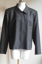 Talbot Blazer Gray Wool Collared Jacket Lined Women's 18 Made in USA.