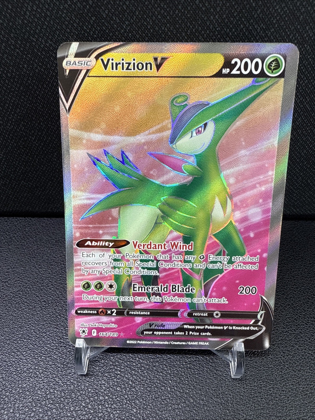Virizion V 164/189 Pokemon Astral Radiance Ultra Rare Holo Full Art