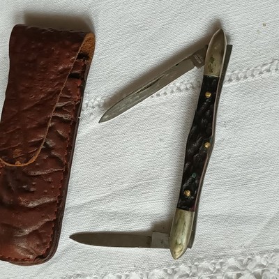 Altes Miniatur-Taschenmesser 2 Tools in Tasche  VOSS CUT.CO GERMANY