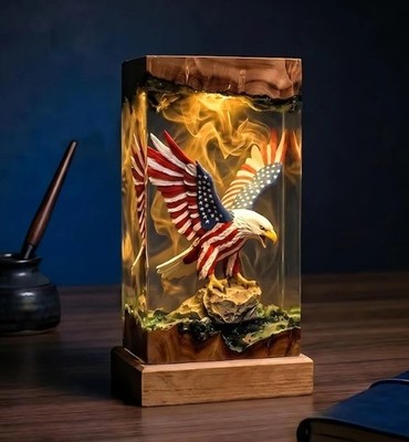 American Eagle Lamp, USA Independence 250 Years Theme  Light, Patriotic Decor.