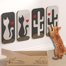 5 PCS Art Cat Wall Mounted Scratcher Cute Scratch Pad Couch Protector Post