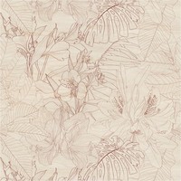 Fototapete Floral Vliestapete Zeichnung Beige Creme Pflanzen Wohnzimmer