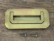 Vintage 60-70's Henredon Polished Brass Campaign Drawer Pull Handle 3 3/4" c-c