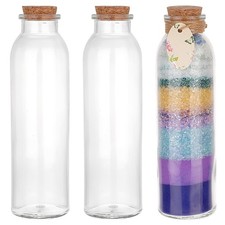 3pcs 12.3oz Glass Bottles 3pcs Wishing Bottles tive Glass Jars with Cork Lids