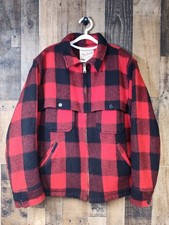 Vintage 2000s Woolrich Mackinaw Hunting Jacket Size XL Made in USA Red Plaid