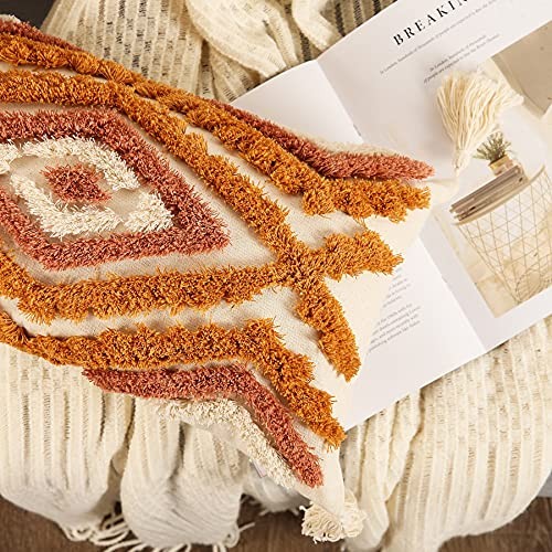  Boho Lumbar Throw Pillow Cover 12x20 12" x 20" (Pack of 1) Orange-a - Bild 2 von 7