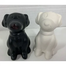 Rustic Old East  Main Black and White Dog Salt and Pepper Shakers