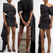 Oscar De La Renta Draped Gown Black Sz 4 $6599
