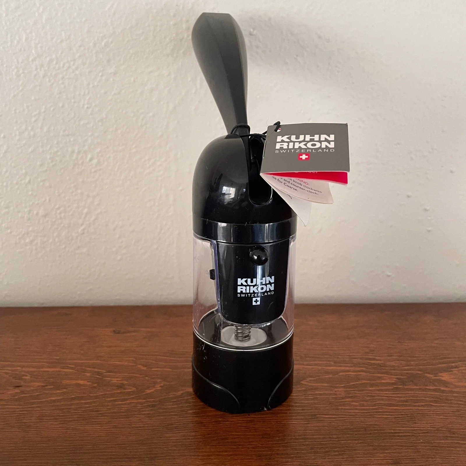 Kuhn Rikon Ratchet Grinder with Ceramic Mechanism Salt Pepper Spice Mill Black