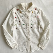 Vintage 70s Her Majesty Novelty Button Down Top Girls 7 USA Made Celluloid Pins