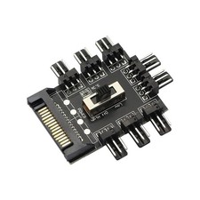 Chassis Fan Hub Sata 1 To 8 Way12v 3 Pin Cooling Fan Splitter Controller Hub 3 P