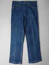 TI13403 USA VINTAGE 1970s LEE LOT 202 BOOT CUT JEANS 32x33 msr 32"x32" DARK