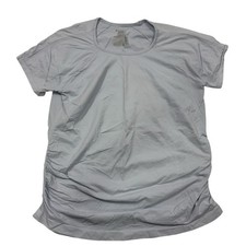 Gaiam Blue Short Sleeve Activewear Top Ruched Sides Round Neck Sz XXL 2XL