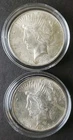 Two 1923 $1 Peace Silver Dollars in Capsules