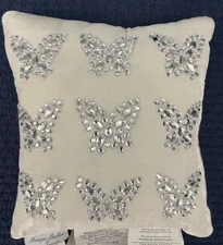 NWT Monique Lhuillier POTTERY BARN KIDS Embellished Butterfly PILLOW 10" Square