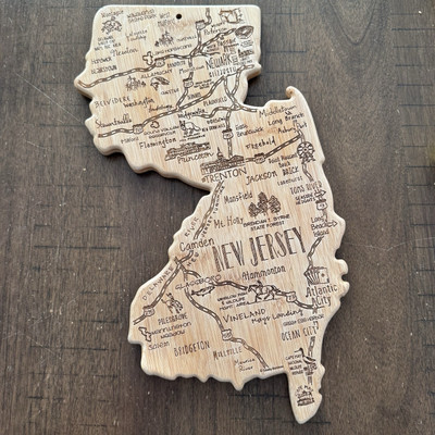 Totally Bamboo Laser Etched Destination New Jersey Serving Cutting Board 15 x10 