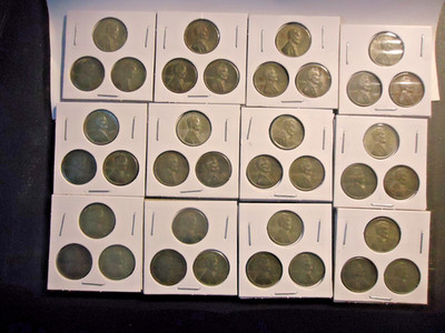 1-set-1943 p-d-s steel lincoln  flip ALL DIFFERENT      #28