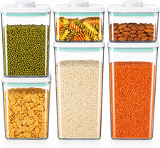 Airtight Food Storage Containers with Lids   6 Pack Bpa-Free Pop Containers for