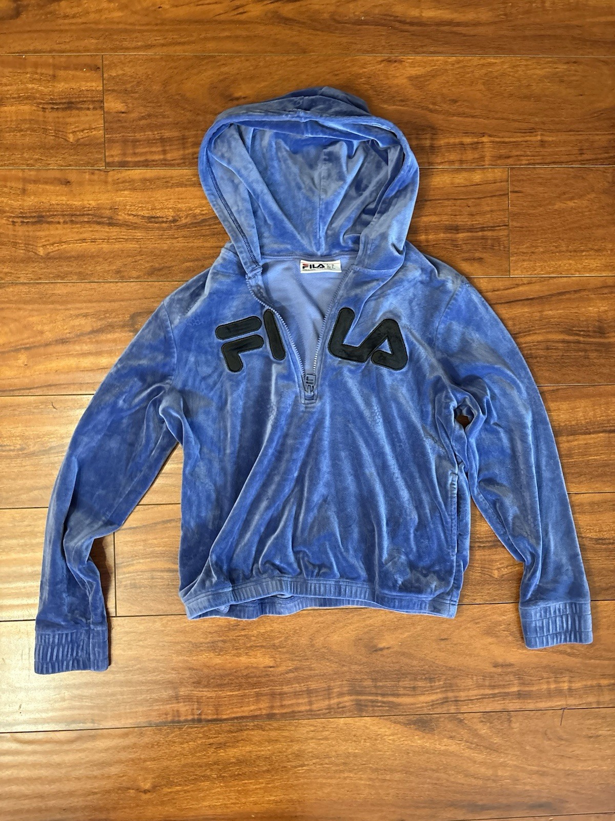 Giacca donna FILA tg. Felpa con cappuccio giacca pista M velluto blu quarto zip