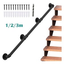 100cm-300cm Handrail Stair Rail Grab Balustrade Metal Staircase Banister Bar UK