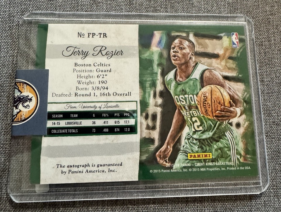 2015-16 Panini Court Kings Terry Rozier On Card Auto Boston Celtics RC ...
