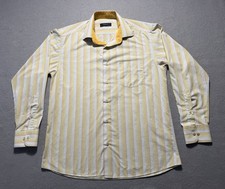 Versace Menswear Yellow Striped Dress Shirt Men’s Large 41/42 Button Front