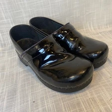 Dansko Black Patent Leather Clogs Shoes Womens Size 11.5 or EU 42