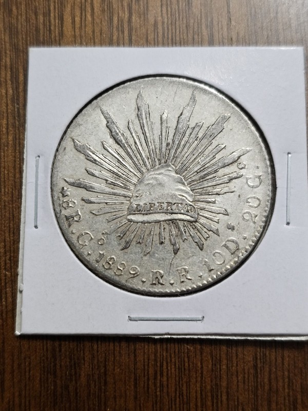 Mexico 1889 Go RR Silver 8 Reales Nice Mid Grade Condition W/ Some Luster VF-XF