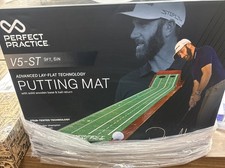 Perfect Practice Golf Putting Mat V5-ST Dustin Johnson w/Ball Return Portable OB