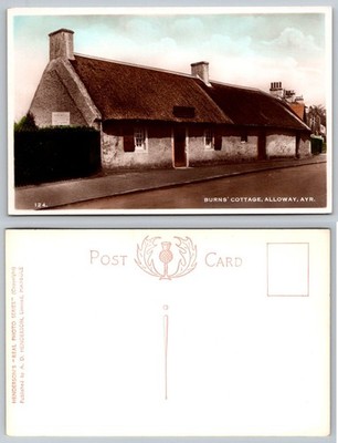 Burns' Cottage Alloway Ayr Scotland RPPC Thatch Roof Real Photo Postcard