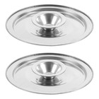  2 Pieces Stainless Steel Lids Grease Jar Cooking Metal Can Cover