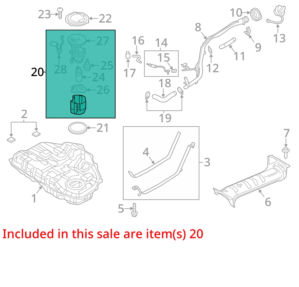 Conjunto de bomba de combustible eléctrica Mazda 6 2014-2017 UVWFS Foto 3 de 4