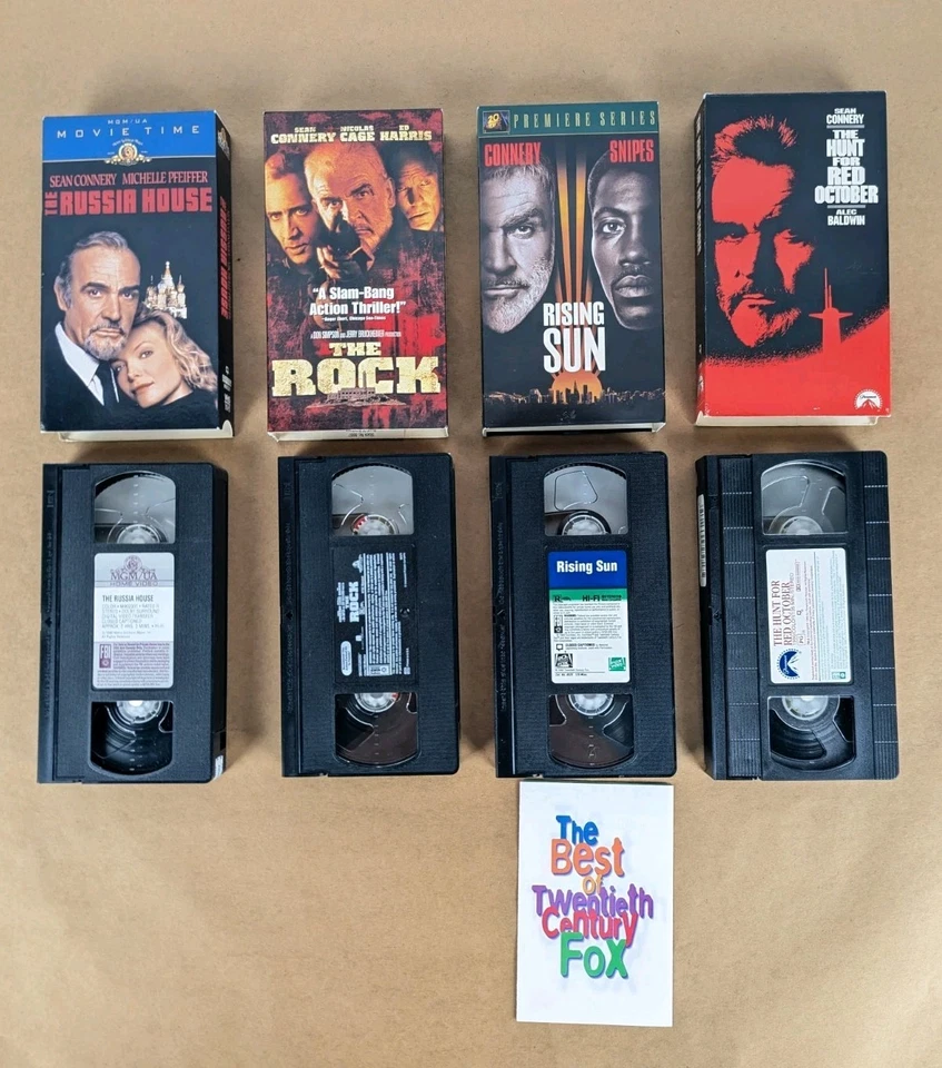 Sean Connery VHS 4 Movie Lot Action Films 90s The Rock Hunt for Red October VG+ Foto 3 de 3