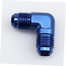 -6 AN Male to Male Flare 90 Degree Union Coupler Fitting Adapter 6AN Blue