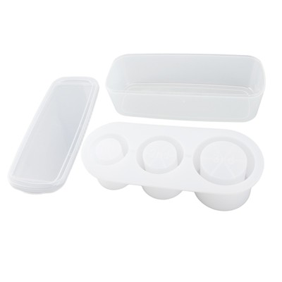 Transparent Ice Cube Tray Easy Release Silicone Hollow Cylinder Ice Mould With